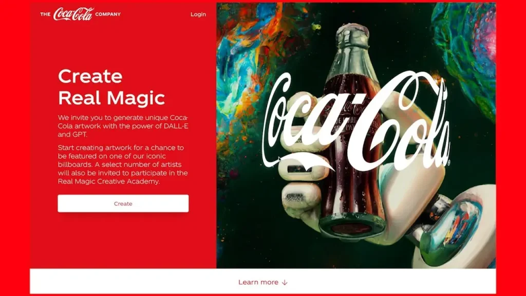 Coca-Cola’s Create Real Magic campaign invited consumers to co-create branded artwork using AI, turning passive audiences into active participants in the brand story.
By combining creativity, technology, and community engagement, the campaign generated excitement while showcasing new possibilities for AI-powered marketing.