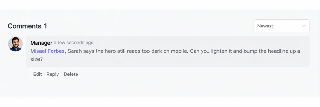 Step 2: Keep each comment in context on the task