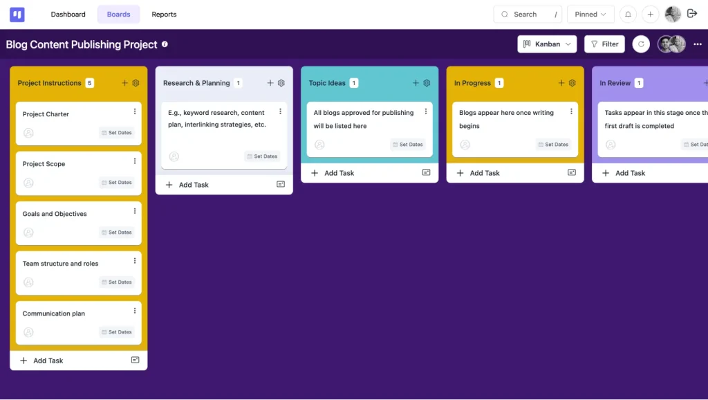 Show clients the board with the frontend portal