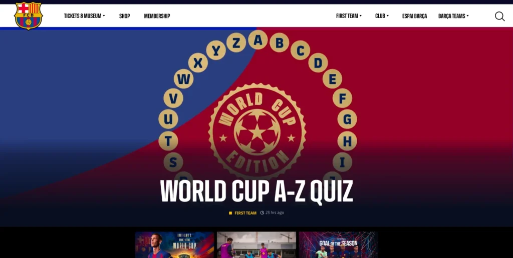 fc barcelona website homepage