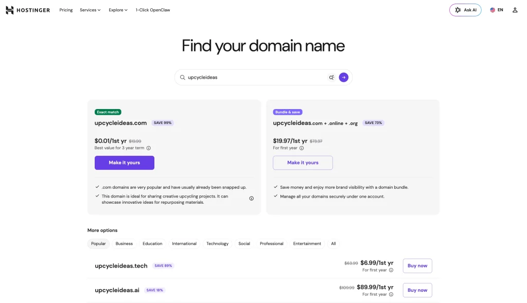 how to look for domain name availability