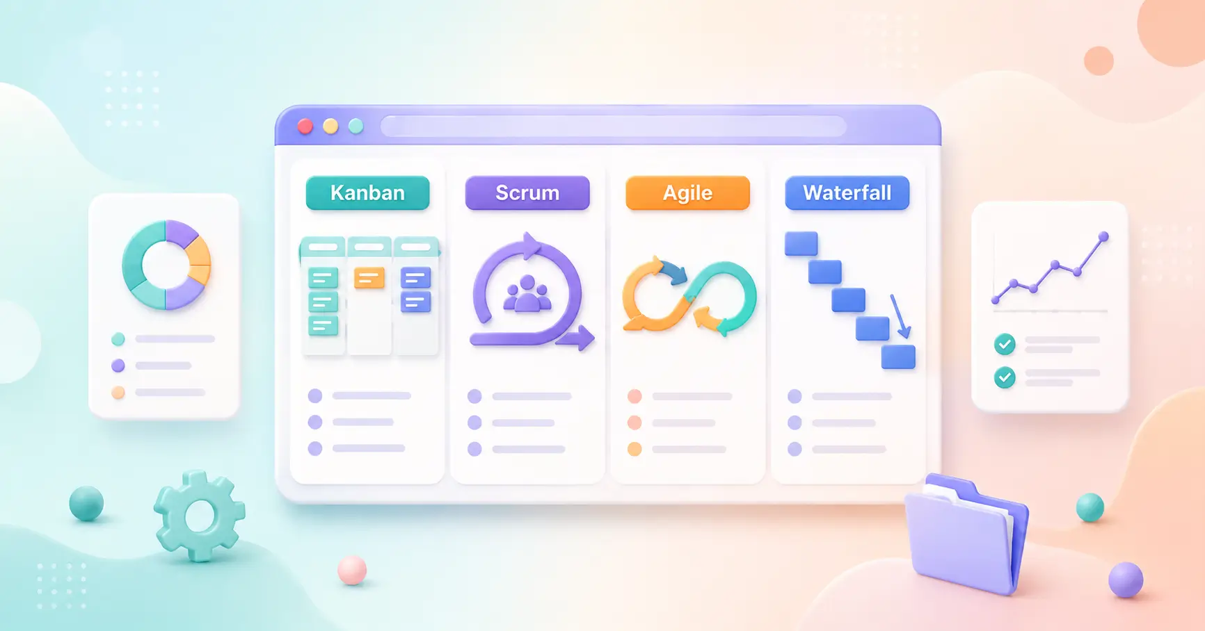 Featured Image for Kanban vs Scrum vs Agile vs Waterfall: What's the Difference?