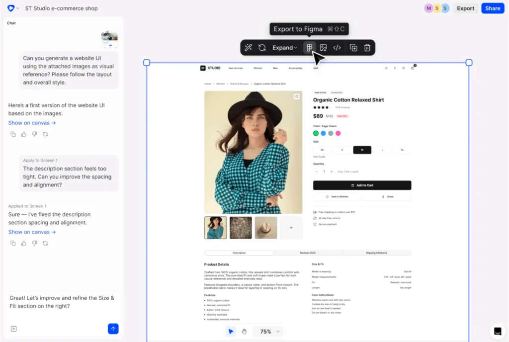 Flowstep- AI design dashboard. Best AI Wireframing Tool with Multi-Screen UI & Code Export