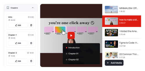 Playlists & Chapters when you embed a video with fluentplayer