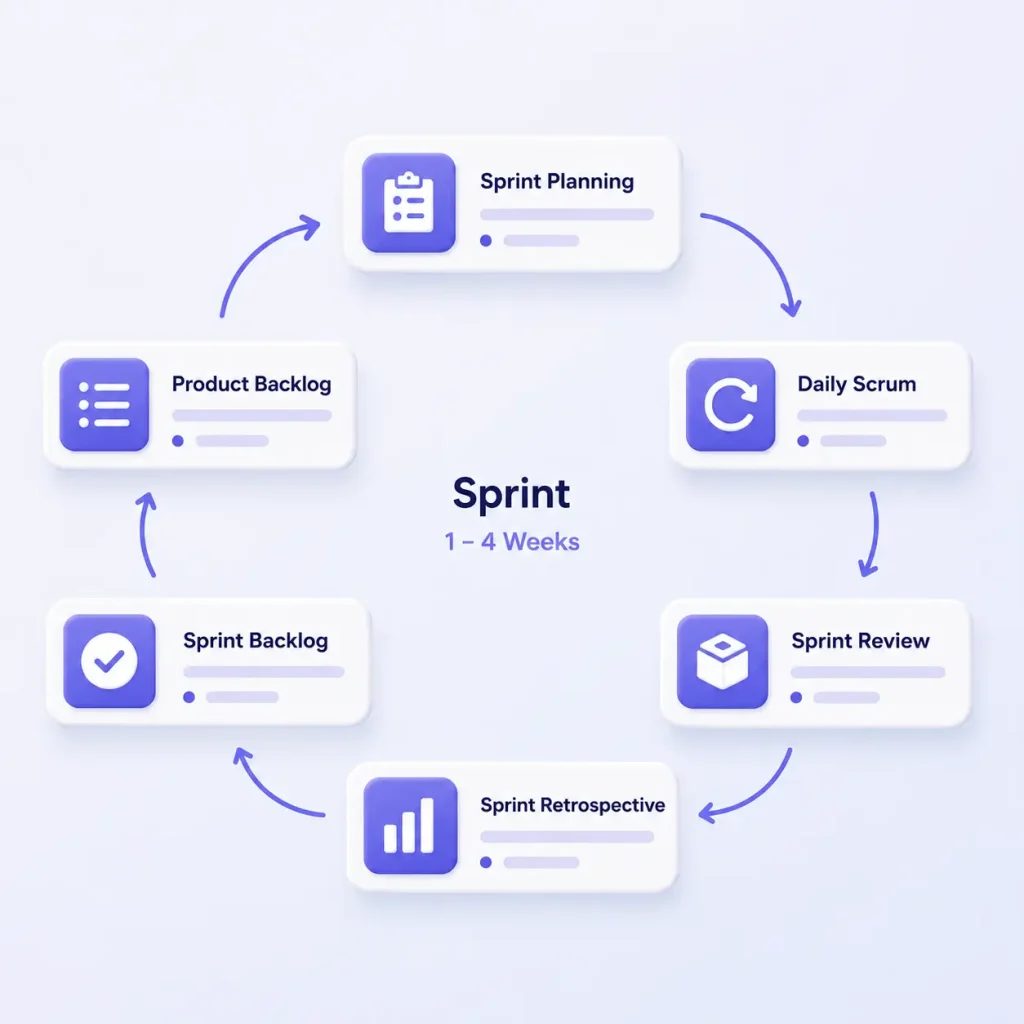 Image showing Scrum process flowchart