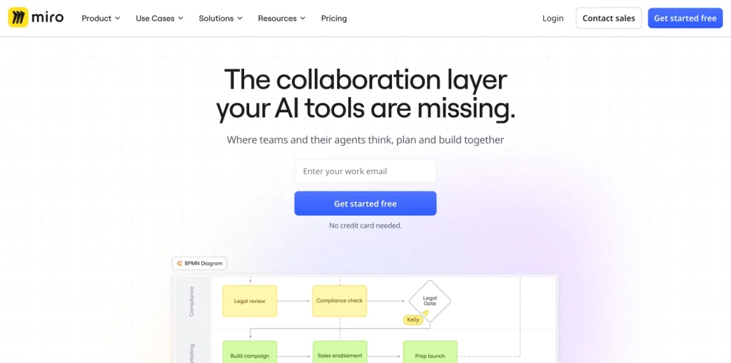 Image Showing Miro Website frontend