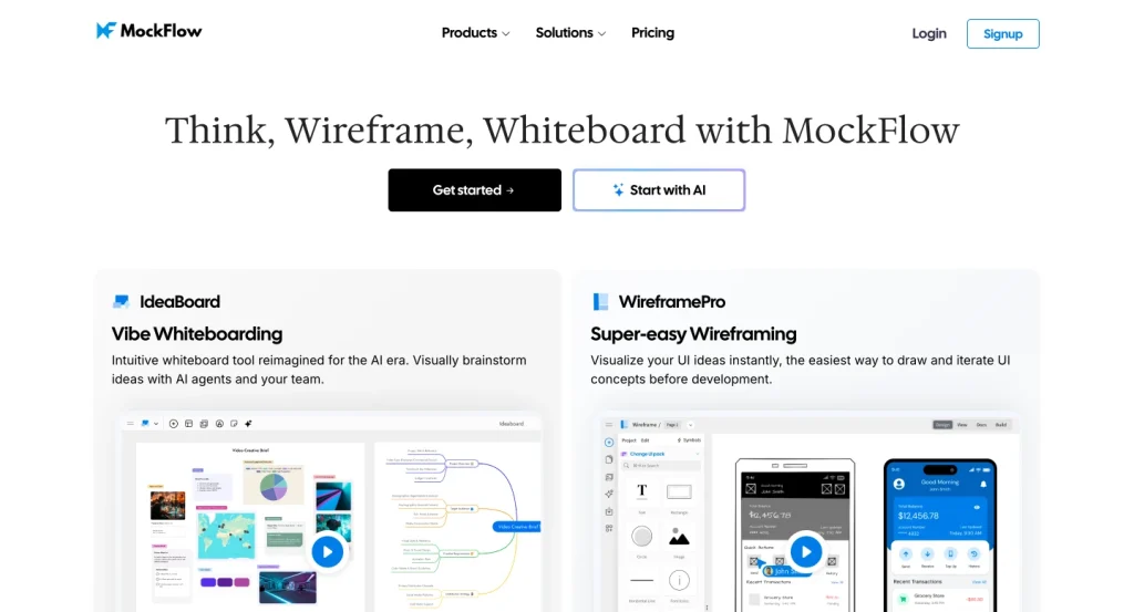 Image Showing Mockflow Website frontend