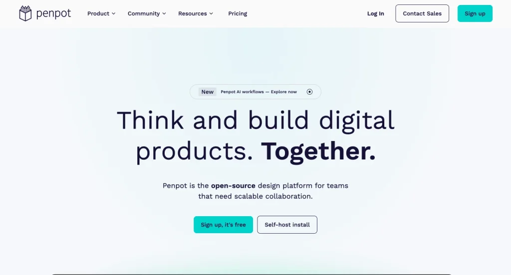 Image Showing Penpot Website frontend