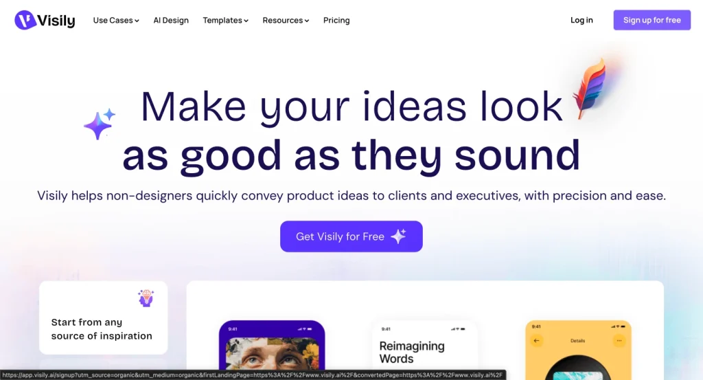 Image Showing Visily Website frontend