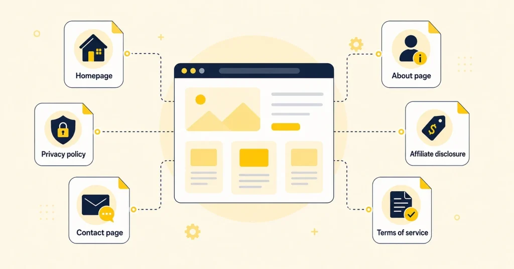 The core pages of an affiliate website