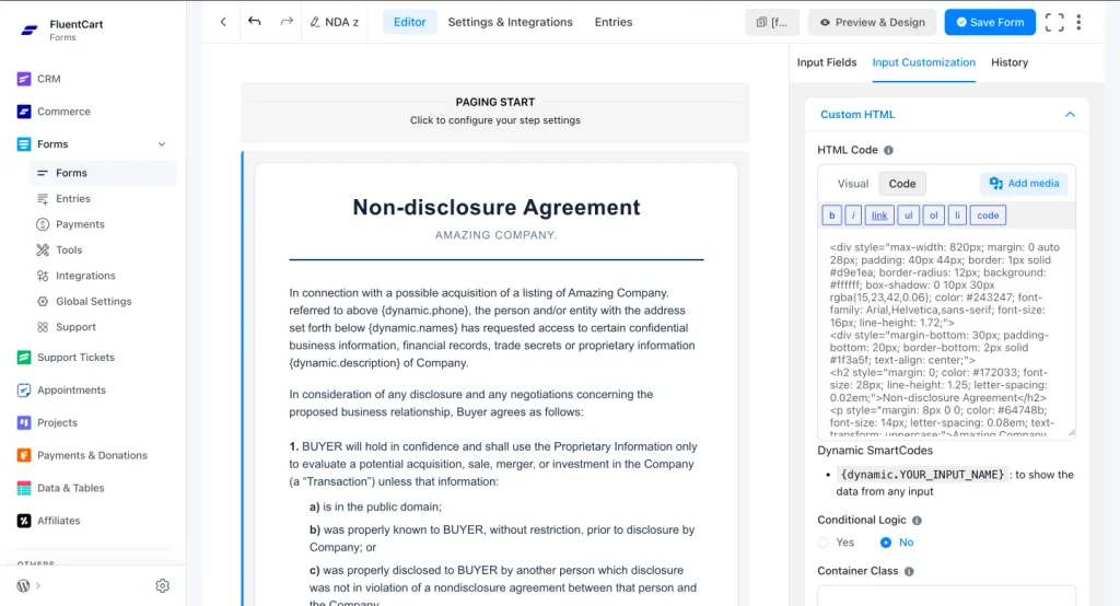 Build Step 1- the agreement and consent