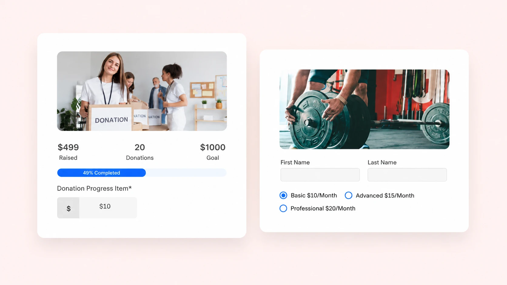 Pre-built templates for paymattic payment form