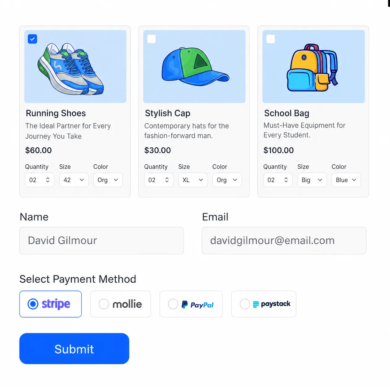 one time payment- multiple payment option