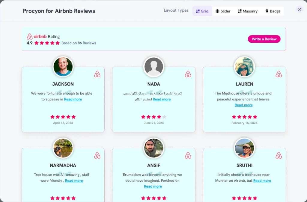 Showcase your reviews on your website to gain more trust and word of mouth marketing