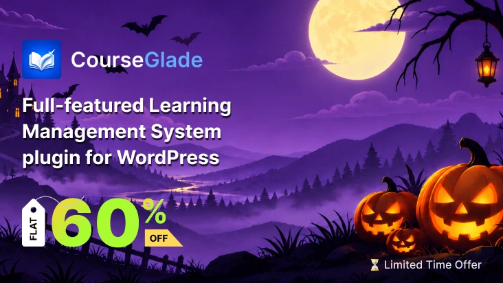 CourseGlade LMS Halloween 2026 sale offering 60% off
