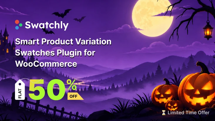 Swatchly Halloween 2026 sale offering 50% off