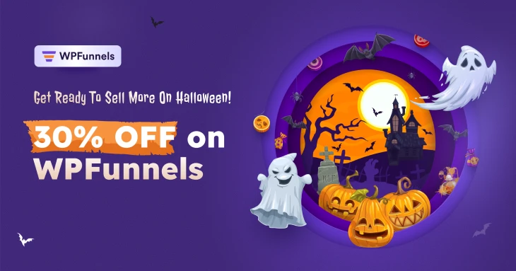 WPFunnels Halloween 2026 sale offering 30% off